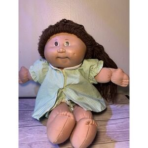 Cabbage Patch Kid Doll 15th Anniversary‎ Brown Hair Green Eyes 16" 1998 VTG